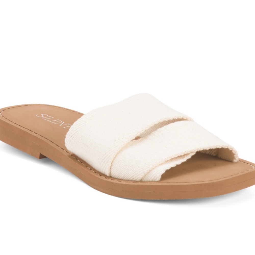 Anthropologie Silent D Canvas Slide Sandals Size … - image 1